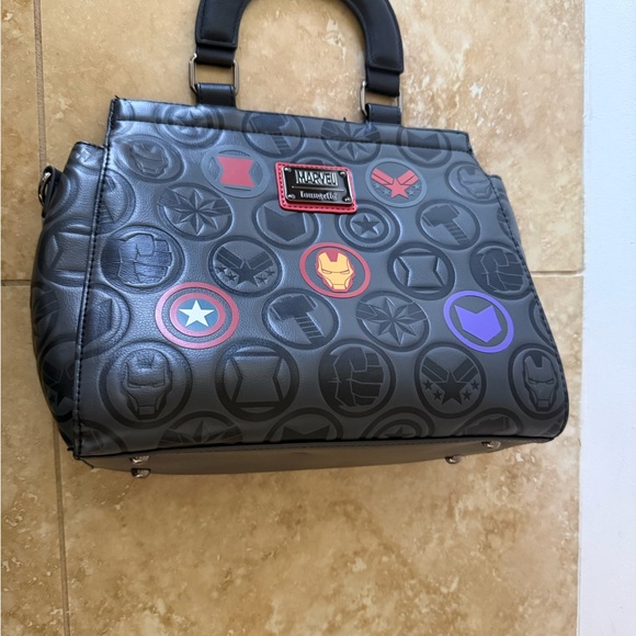 Marvel Iconic Black Messenger Bag with Red and Purple Accents - Picture 2 of 12